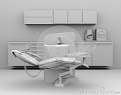 Clay model rendering of dental unit equipment Stock Photo