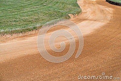clay outdoor autocross track in nature Stock Photo
