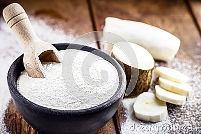 Clay pot handmade with cassava flour, Brazilian cassava flour, called polvilho, cassava starch, carimÃ£ or gum, cassava starch, Stock Photo