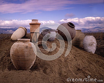 Clay Pots Stock Photo