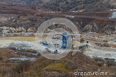 Clay quarry in Tavria steppe Stock Photo