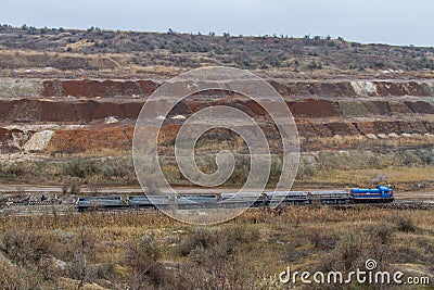 Clay quarry in Tavria steppe Stock Photo