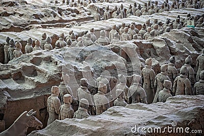 Clay soldiers of the Terracota Army Editorial Stock Photo