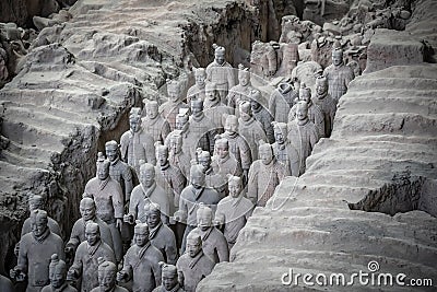 Clay soldiers of the Terracota Army Editorial Stock Photo