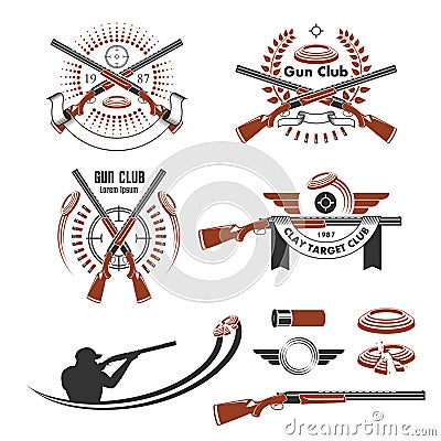 Clay target emblems and design elements Stock Photo