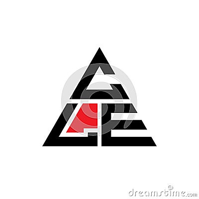 CLE triangle letter logo design with triangle shape. CLE triangle logo design monogram. CLE triangle vector logo template with red Vector Illustration