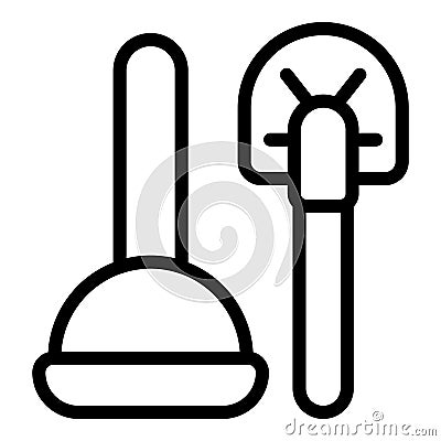 Clean brush icon outline vector. Floor dirty tool Vector Illustration