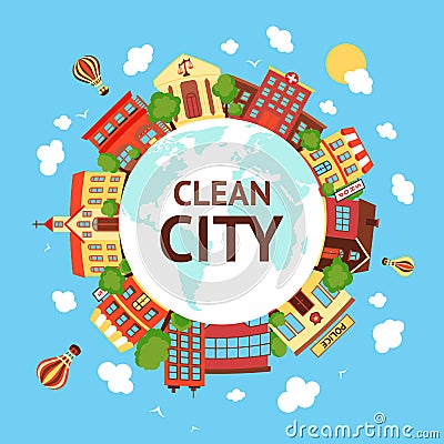 Clean city scape background Vector Illustration