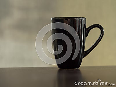 Clean clack coffee mug cup on table vintage tone Stock Photo