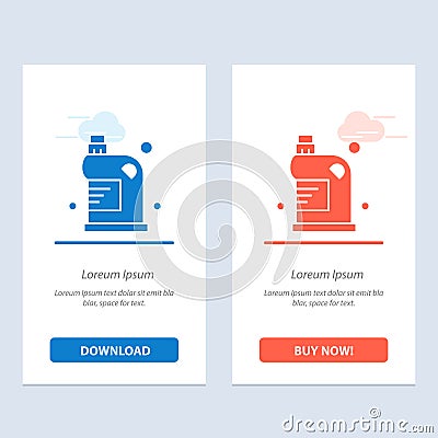 Clean, Cleaning, Drain, Fluid, Household Blue and Red Download and Buy Now web Widget Card Template Vector Illustration