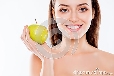 Clean clear strong healthy straight teeth stomatology concept. C Stock Photo