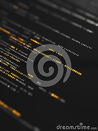 Dark Gray Background Code Snippet Clean coding software development digital technology programming language dark theme Stock Photo