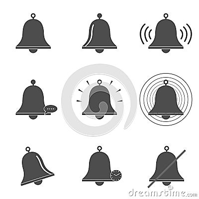 Bell icons set Vector Illustration