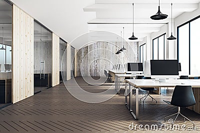 Clean coworking office interior Stock Photo