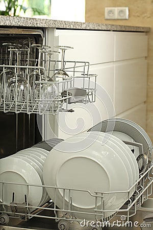 Clean dishes Stock Photo