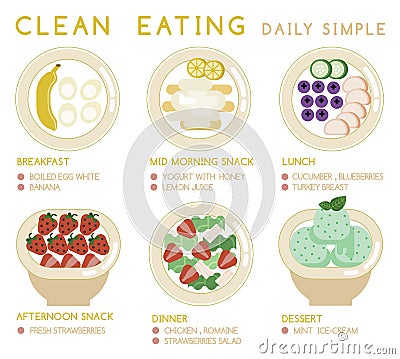 Clean eating daily simple Vector Illustration