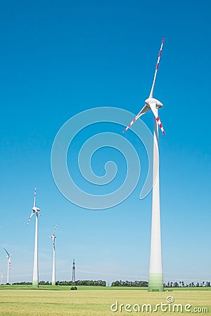 Clean electricity wind power plant Stock Photo