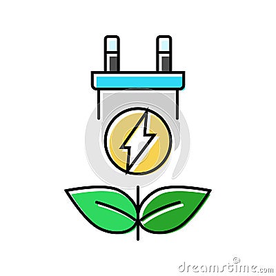 clean energy electric color icon vector illustration Cartoon Illustration