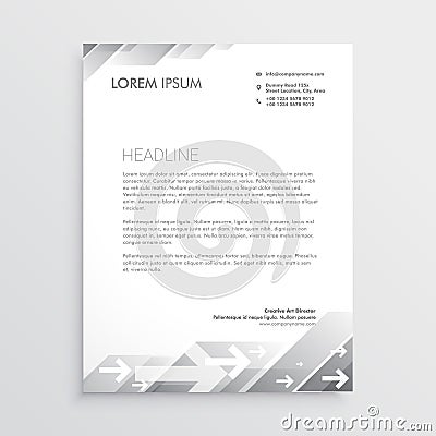 Clean gray letterhead design template Vector Illustration