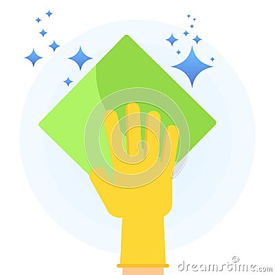 Clean hand wipe dust Vector Illustration