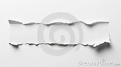 clean horizontal tear across a sheet of white paper reveals a minimalist backdrop ideal for text addition. Subtle Stock Photo