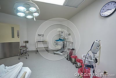 Clean hospital room background Stock Photo