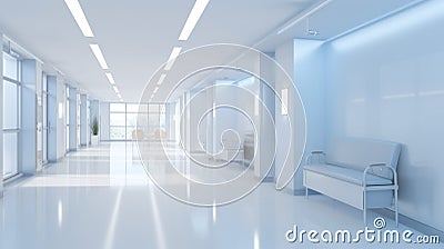 Clean Interior of hospital white tone background Stock Photo