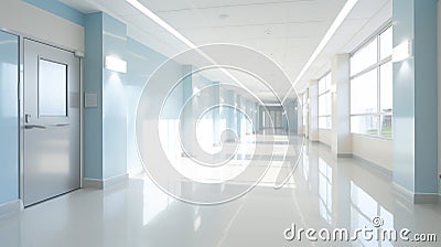 Clean Interior of hospital white tone background Stock Photo