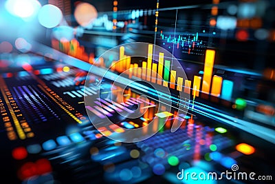 The clean lines and bold colors emphasize the importance of data analysis Stock Photo