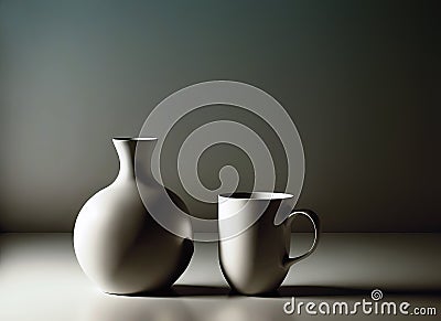 Clean lines Minimal colors still life Stock Photo