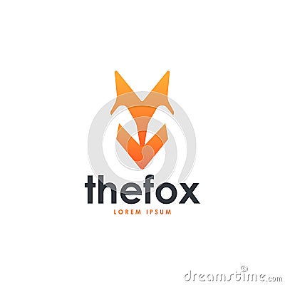 Clean minimal Fox logo template Vector Illustration