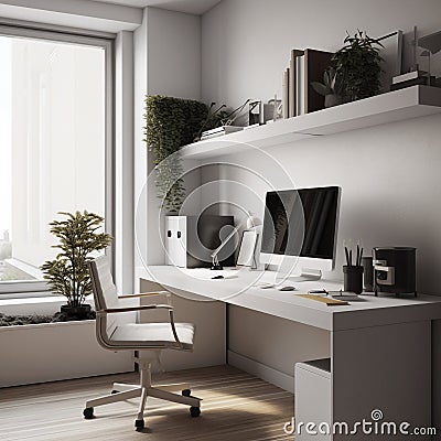 home office with a computer Stock Photo