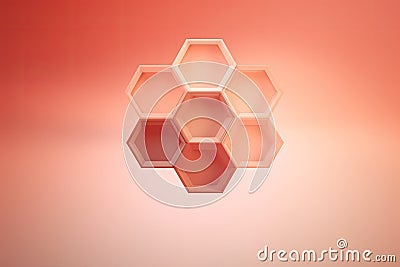 clean and minimalistic background with a centered hexagon, representing balance and harmony Stock Photo