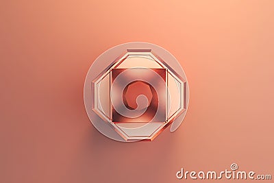 clean and minimalistic background with a centered hexagon, representing balance and harmony Stock Photo