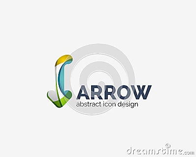 Clean moden wave design arrow logo Vector Illustration