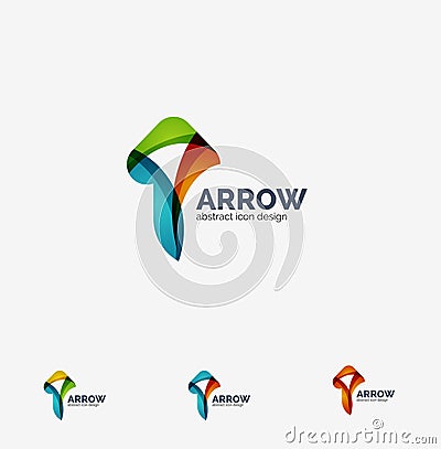 Clean moden wave design arrow logo Vector Illustration