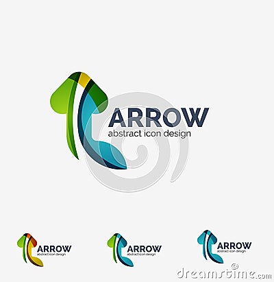 Clean moden wave design arrow logo Vector Illustration