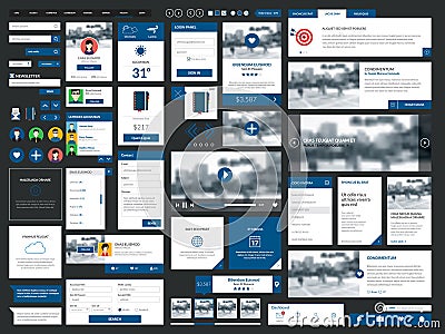 Clean & modern graphical user interface set. Vector Illustration