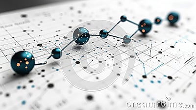 Clean and modern progress graph shows teal upward arrow integrated minimal line graph white background. design Stock Photo