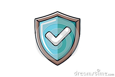 clean and modern shield icon with checkmark, ideal for representing security, approved status, protection, and system verification Vector Illustration