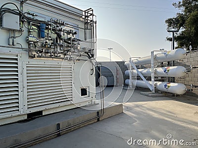 Cng tanks and equipment Stock Photo