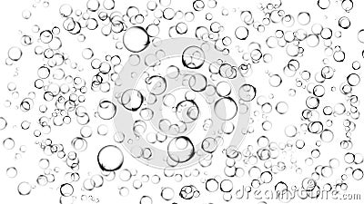 Clean oxygen bubbles on isolated white background. Texture overlays Stock Photo