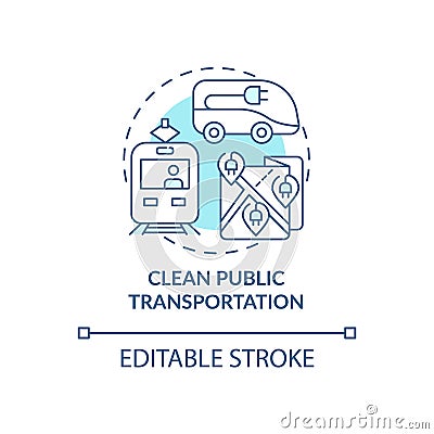 Clean public transportation concept icon Vector Illustration