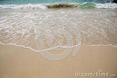 The clean sand and the clear bubble on the beach Stock Photo