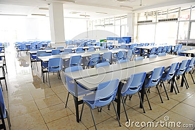 Clean school cafeteria Stock Photo