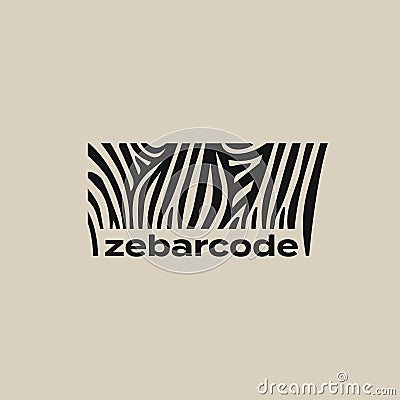 Zebra Barcode Logo Concept Vector Illustration