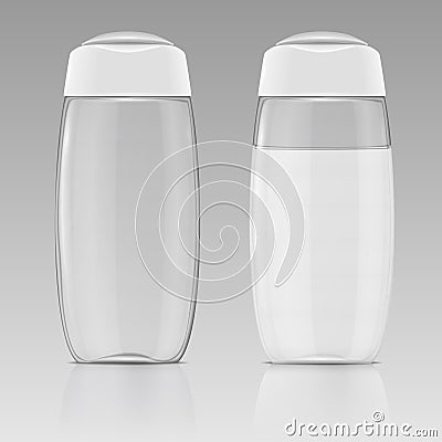 Clean shampoo bottle template. Vector Illustration