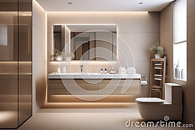 Clean shiny toilet on a simple clean minimalist toilet background. Stock Photo