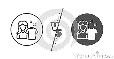 Clean shirt line icon. Laundry tshirt sign. Clothing cleaner. Vector Vector Illustration