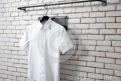 Clean shirt wall. Generate Ai Stock Photo